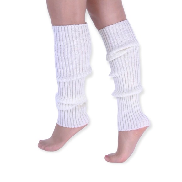 🆕White Knitted Leg Warmers - Picture 3 of 4